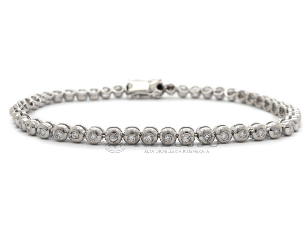 Bracciale tennis cipollina con 0,75ct di diamanti in oro bianco foto3