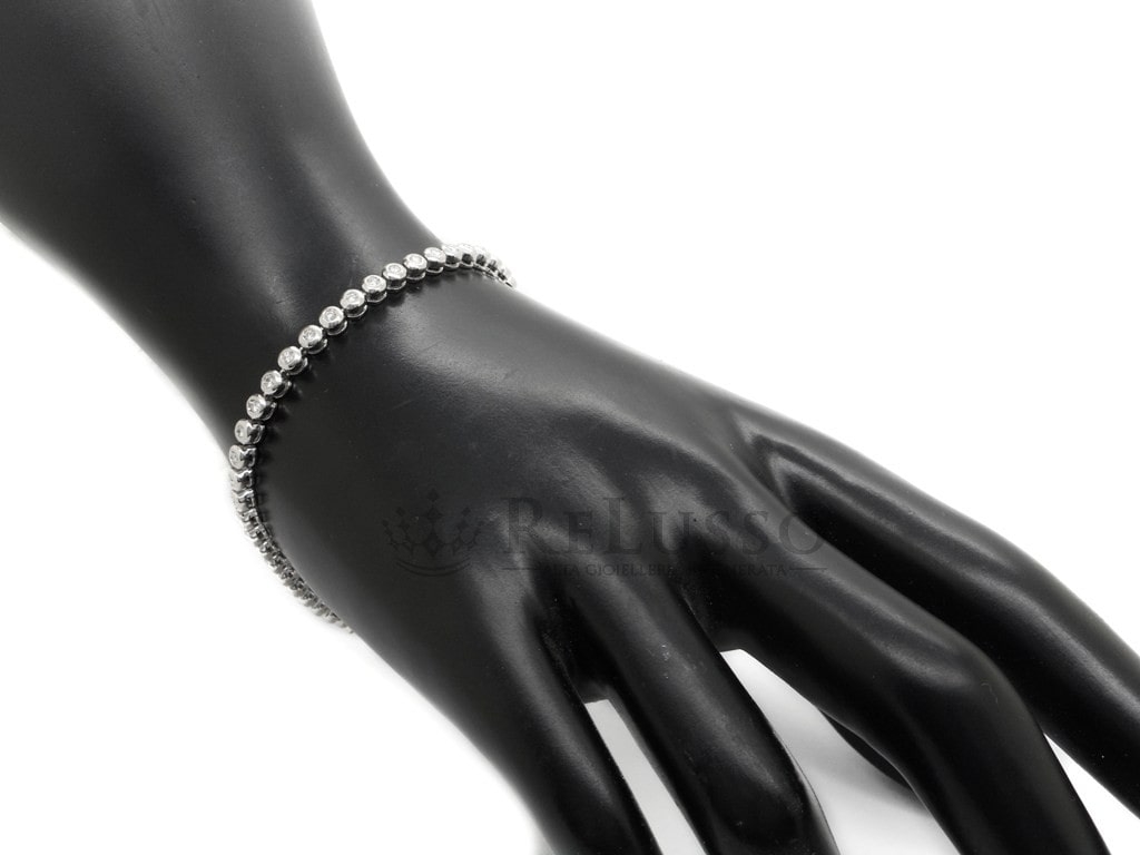 Bracciale tennis cipollina con 0,75ct di diamanti in oro bianco foto5