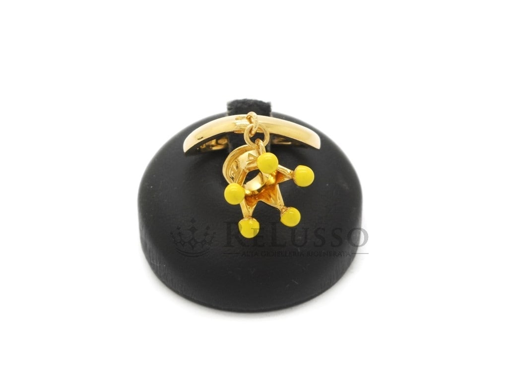 Anello Pasquale Bruni con pendente a Corona in oro giallo, smalto e diamanti foto3