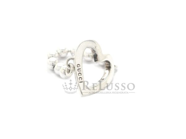 Anello Gucci a cuore fascia morbida in argento sterling foto3