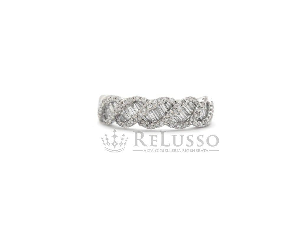 Riviera fantasia in oro bianco e diamanti per 0,80ct foto3