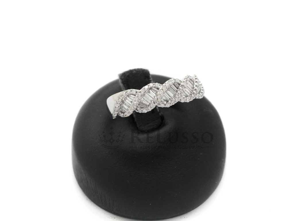 Riviera fantasia in oro bianco e diamanti per 0,80ct foto4