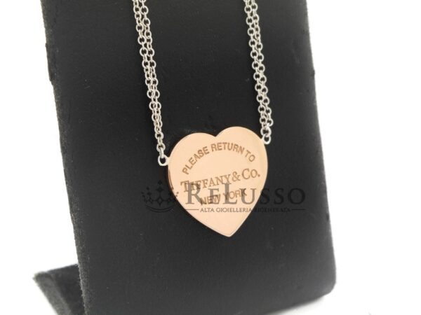 Collana Tiffany con ciondolo a cuore Return to Tiffany™ in argento e Rubedo® foto1