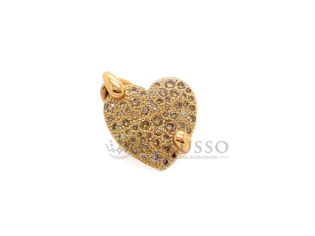 Pendente Pomellato Sabbia Cuore in oro rosa 18kt e diamanti brown foto2