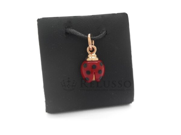 Charm Dodo Coccinella in oro rosa 9kt e smalto foto1