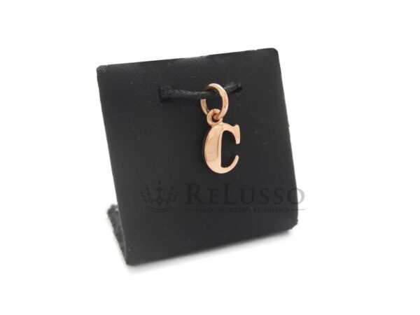 Charm Dodo Lettera C in oro rosa 9kt, modello grande foto1