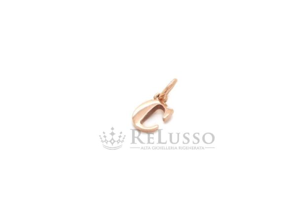 Charm Dodo Lettera C in oro rosa 9kt, modello grande foto2