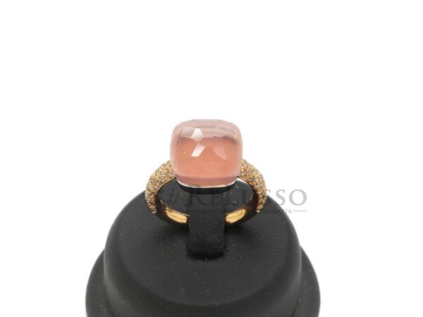 Anello Nudo Pomellato con quarzo rosa e diamanti brown modello Maxi foto13