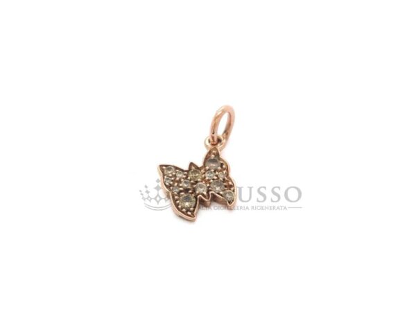 Charm Dodo Farfalla in oro rosa e diamanti brown foto7