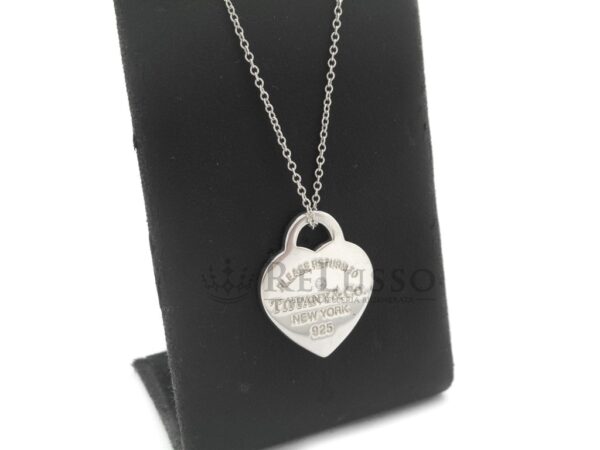 Collana Tiffany & Co. con pendente Heart tag in argento sterling con diamante. Cuore piccolo. foto10