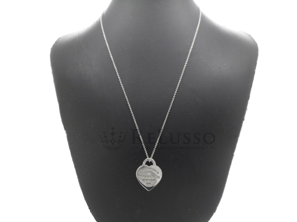 Collana Tiffany & Co. con pendente Heart tag in argento sterling con diamante. Cuore piccolo. foto7