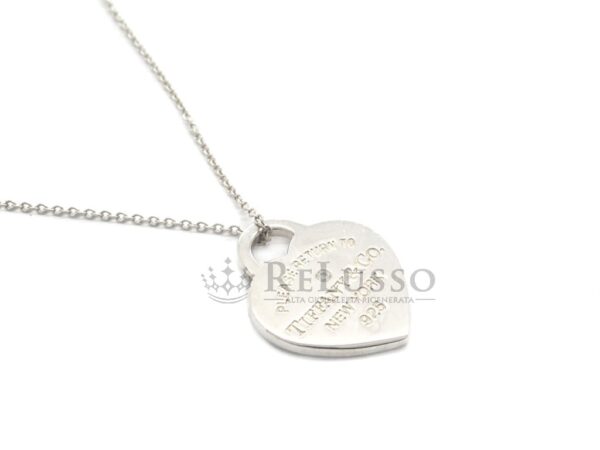 Collana Tiffany & Co. con pendente Heart tag in argento sterling con diamante. Cuore piccolo. foto13