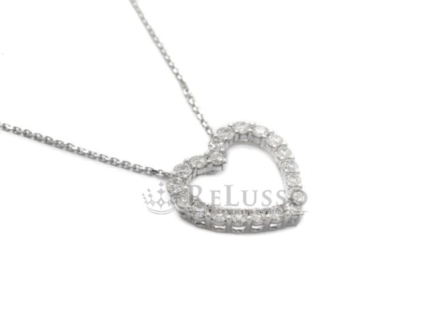 Collana con ciondolo Cuore in oro bianco e 1,00ct di diamanti foto16