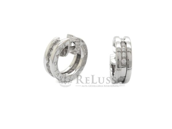 Orecchini B.Zero1 Bulgari in oro bianco con pavè di diamanti fotob10