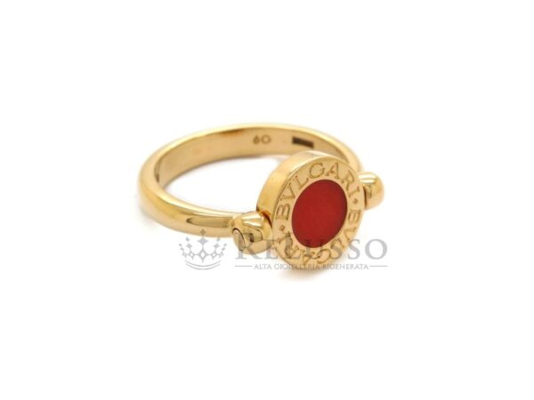 Anello Bulgari collezione Bvlgari-Bvlgari in oro rosa con onice e corniola. foto7