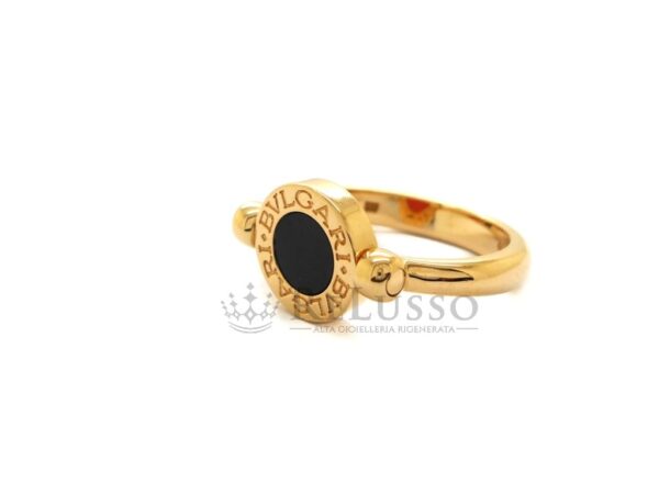 Anello Bulgari collezione Bvlgari-Bvlgari in oro rosa con onice e corniola. foto4