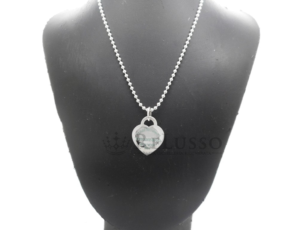 Ciondolo Heart Tag con incisione smaltata Tiffany Blue® in argento sterling, medio foto4