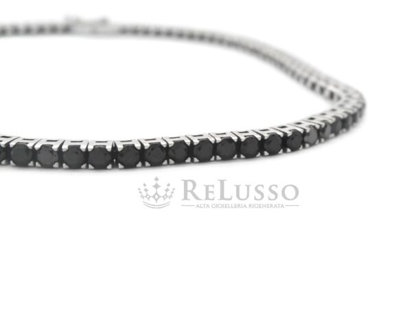 Tennis di diamanti neri in oro bianco da 3,00ct fotoa10