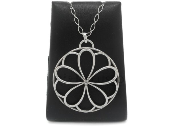 Collana Tiffany & Co. con pendente rotondo Garden Flower con diamante in argento foto1