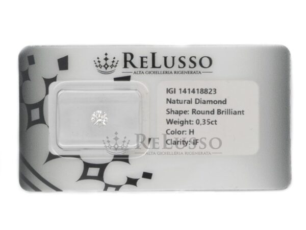 Diamante round 0,35ct H / IF certificato IGI *Ideal Cut* foto1