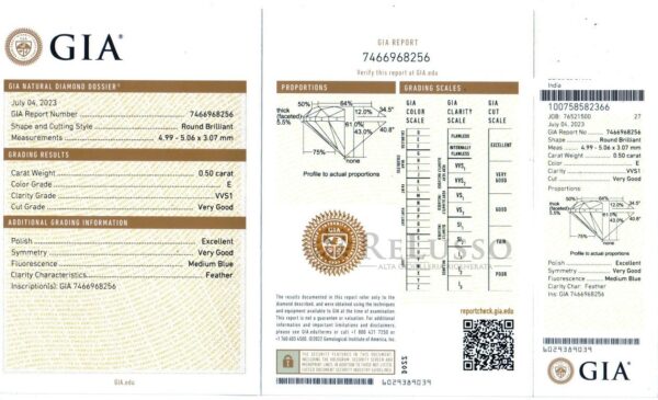 Diamante round 0,50ct E / VVS1 certificato GIA foto4