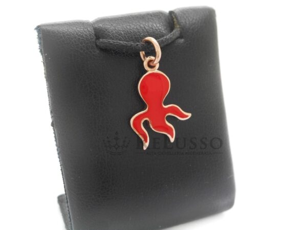 Charm Dodo Polpo in oro rosa 9kt e smalto rosso foto1