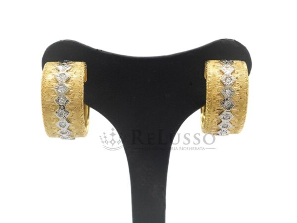 Orecchini Mario Buccellati in oro giallo con diamanti chiusura a Clip foto1