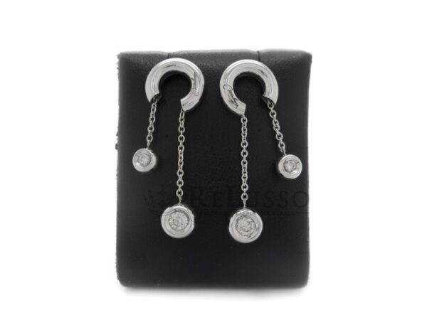 Orecchini Miluna pendenti saliscendi con 0,26ct di diamanti in oro bianco 18kt foto1