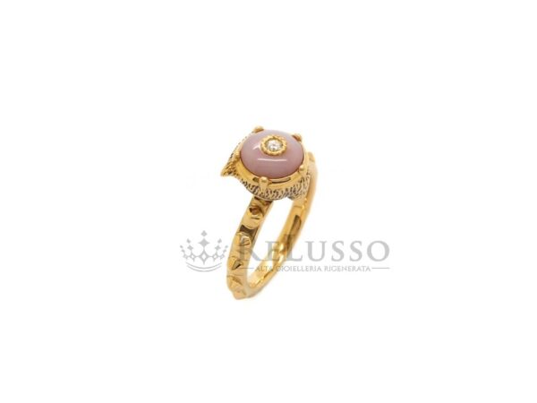 Anello Gucci Le Marché des Merveilles in Oro Giallo, con Opale Rosa e Diamanti foto1