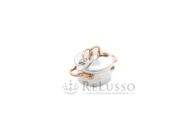 Ciondolo Dodo Pentolino Lucky Chef in argento e oro rosa foto7