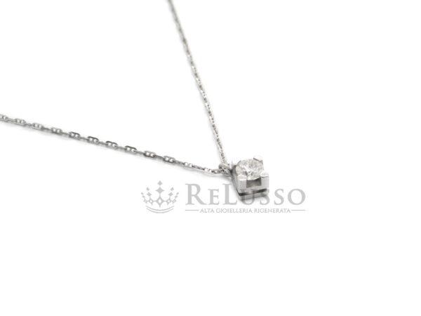 Collana Punto Luce da 0,21ct, H Color, in oro bianco 18kt. foto4