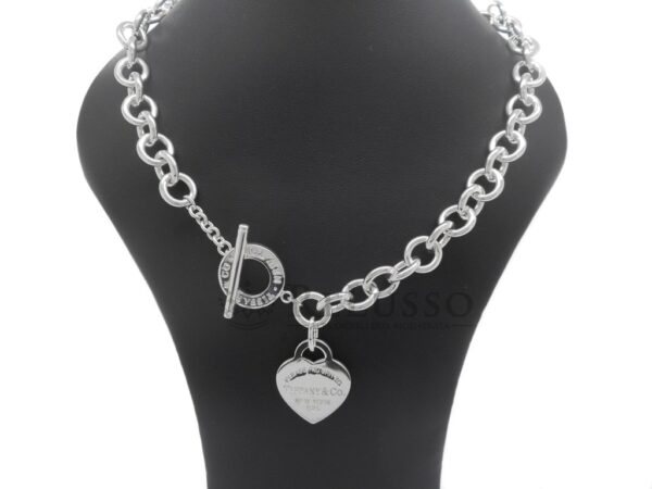 Collana Tiffany Heart Tag con chiusura toggle in argento sterling foto1