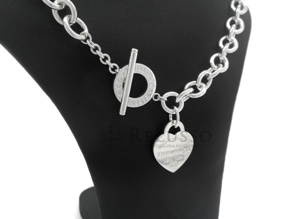 Collana Tiffany Heart Tag con chiusura toggle in argento sterling foto7