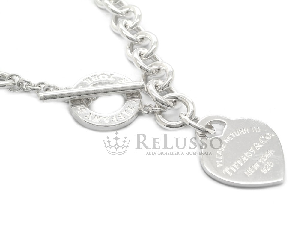 Collana Tiffany Heart Tag con chiusura toggle in argento sterling foto4