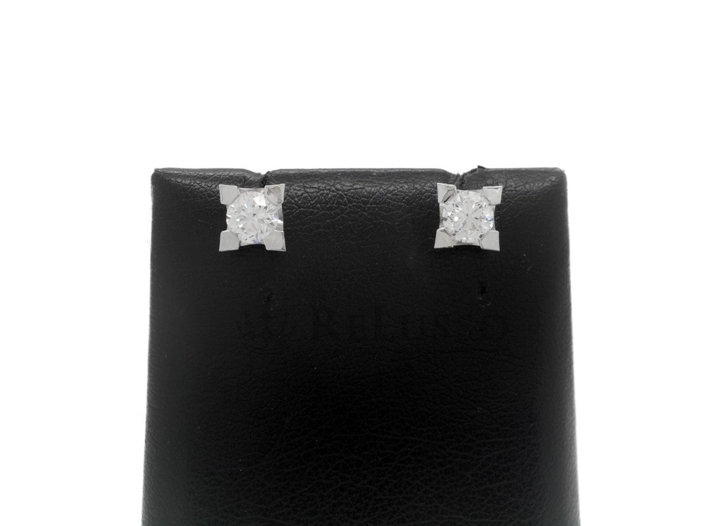 Orecchini punto luce in oro bianco da 1,00ct E color certificati GIA foto10