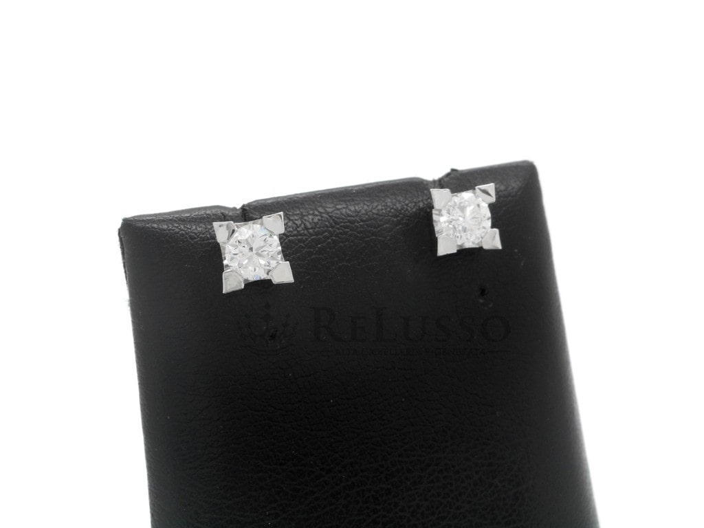 Orecchini punto luce in oro bianco da 1,00ct E color certificati GIA foto7