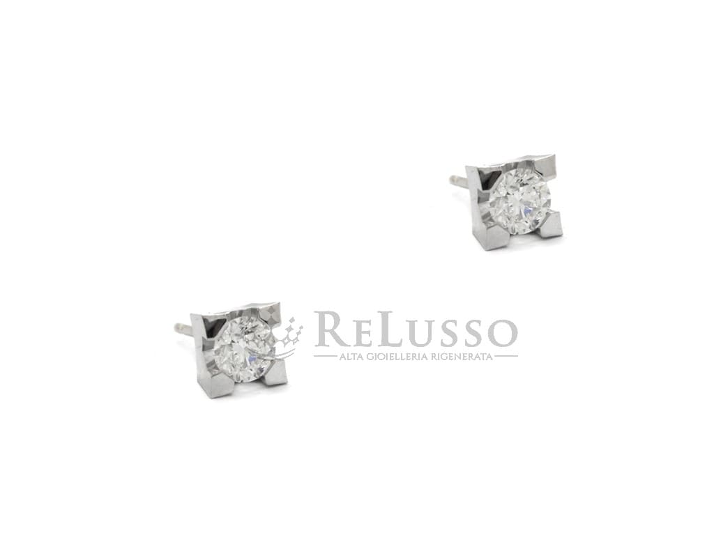 Orecchini punto luce in oro bianco da 1,00ct E color certificati GIA foto4