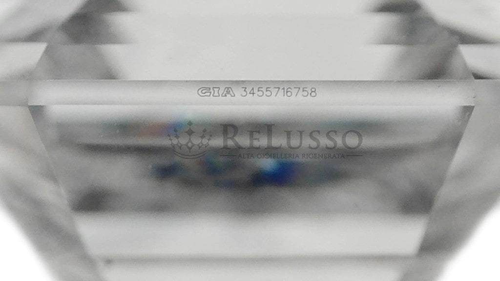 Diamante taglio smeraldo quadrato 0,84ct F / SI1 certificato GIA foto7