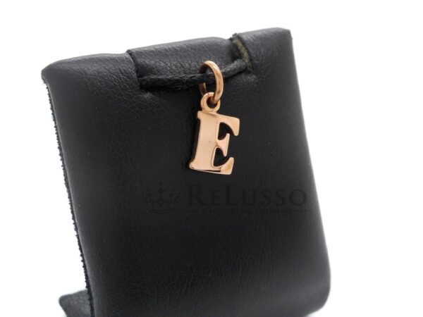 Charm Dodo Lettera E in oro rosa 9kt, modello grande foto1