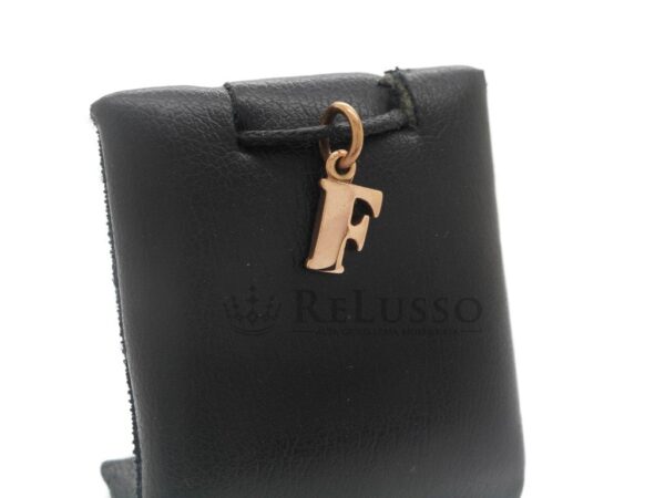 Charm Dodo Lettera F in oro rosa 9kt, modello grande FOTO1