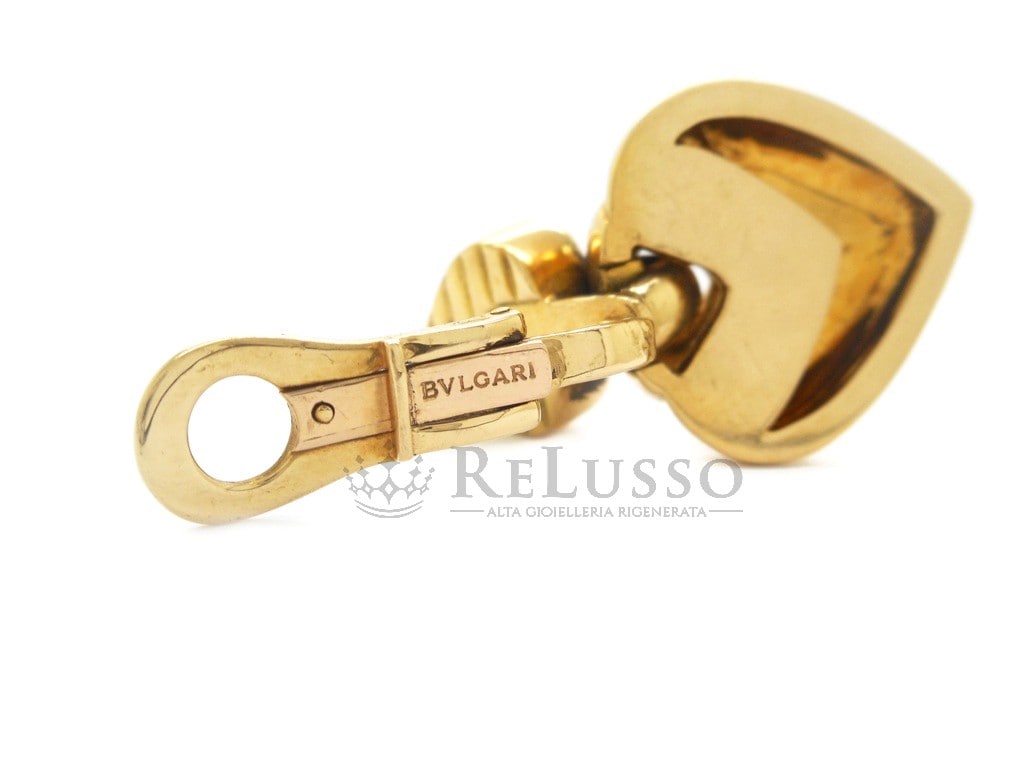 Orecchini Bulgari a doppio cuore in oro giallo chiusura a clip foto13