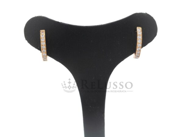 Orecchini a cerchietto in oro rosa con diamanti per 0,20ct.foto4