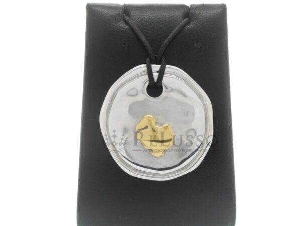 Ciondolo Dodo piastrina in argento e oro giallo 18kt foto10