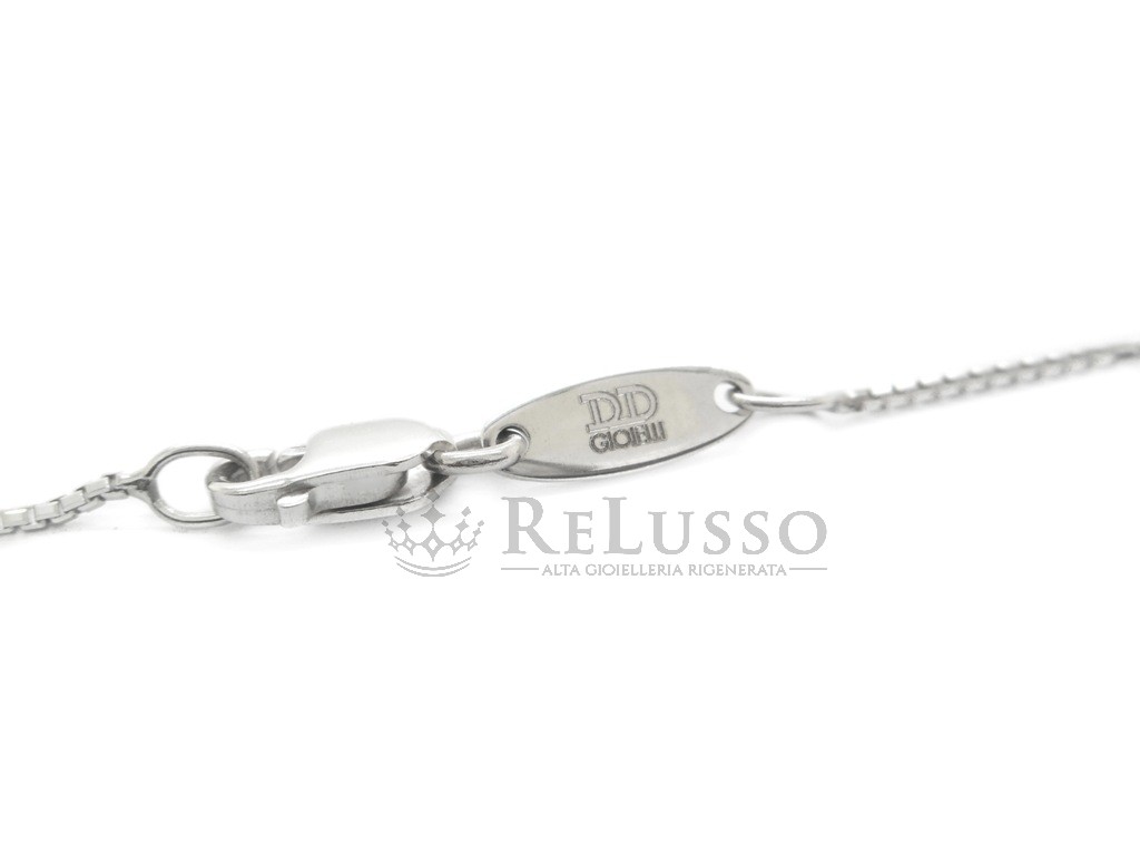 Collana Davite & Delucchi ciondolo farfalla in oro bianco e diamanti per 0,15ct foto4