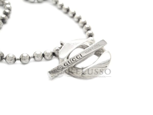 Collana Gucci a pallini con chiusura toggle in argento sterling foto7