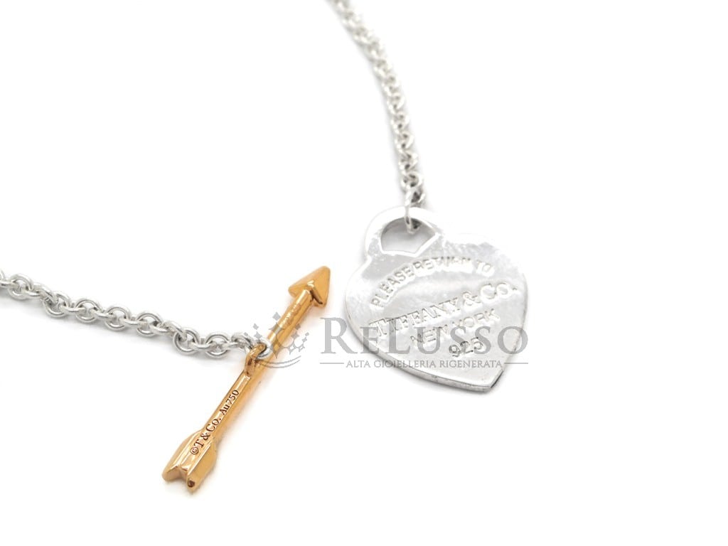 Bracciale Tiffany & Co. Lovestruck Heart Tag Bracelet in argento e oro rosa. foto13