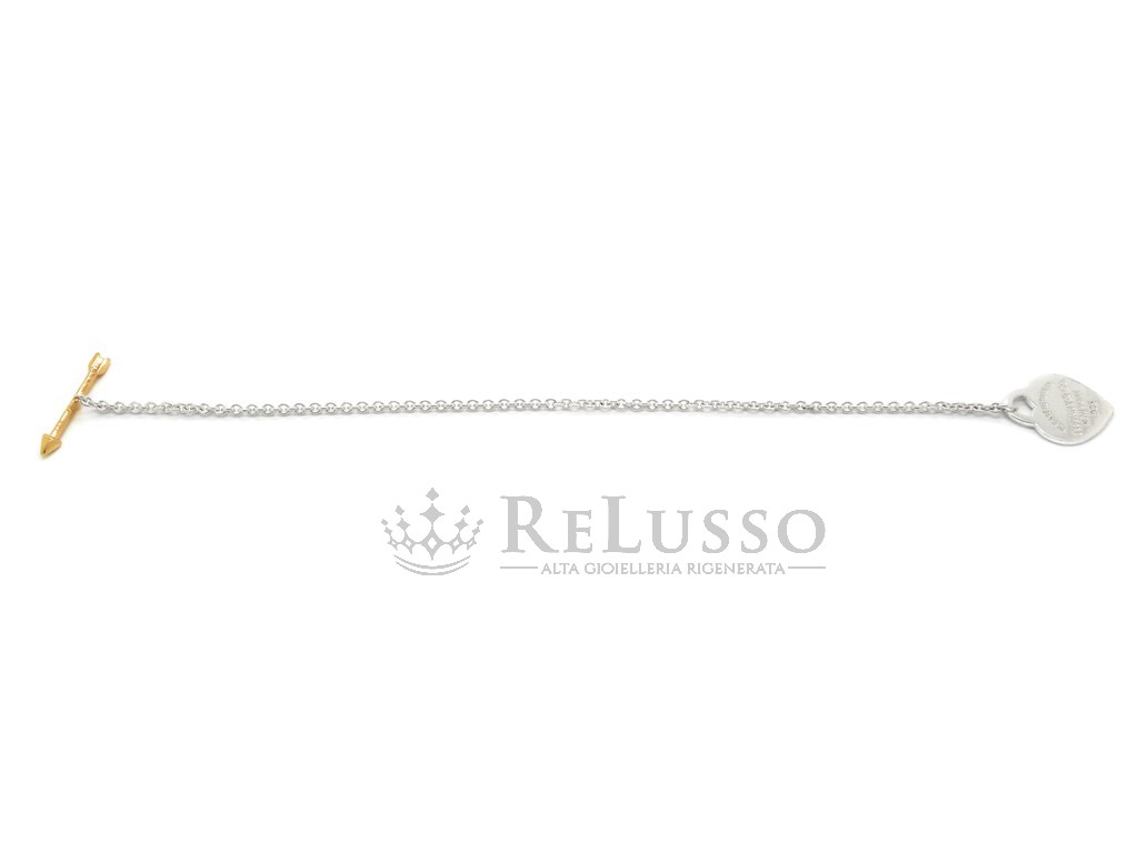 Bracciale Tiffany & Co. Lovestruck Heart Tag Bracelet in argento e oro rosa. foto10