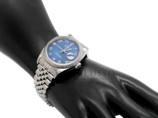 Rolex Datejust ref. 16220 in acciaio quadrante elettric blue 36mm. foto4