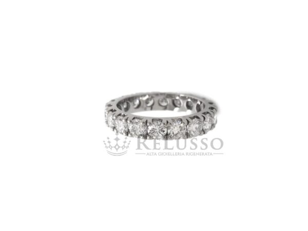 Anello Veretta Eternity con 2,50ct. diamanti in oro bianco. Misura 12 foto10