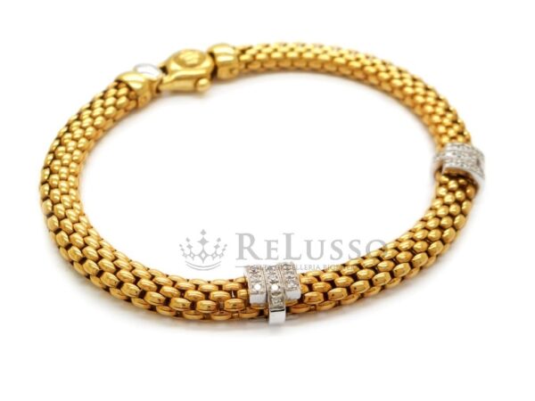 Bracciale FOPE in oro giallo con elementi in oro bianco e diamanti foto10